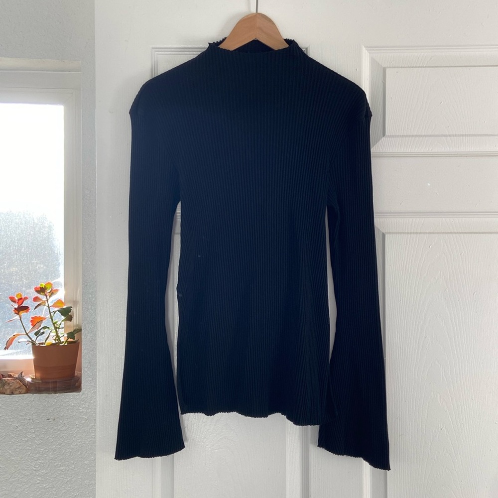 Bassike bell sleeve tie back top